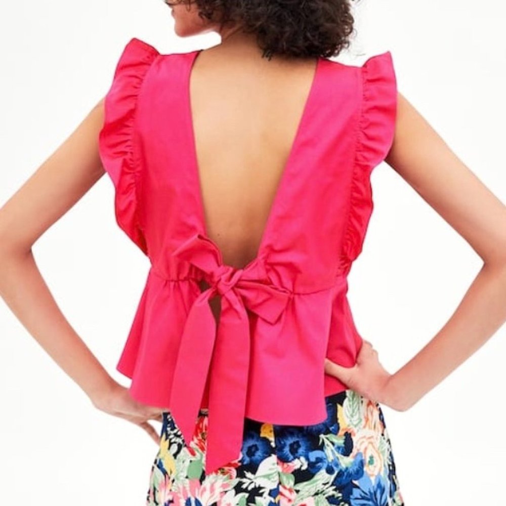 TRF Zara pink ruffle sleeve top (NEVER WORN)